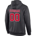Custom Team Name Number Pullover Hoodie Sweatshirt, Personalized Anthracite Red-White Sports Attire Personalized Stitched