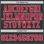 Custom Team Name Number Pullover Hoodie Sweatshirt, Personalized Anthracite Red-White Sports Attire Personalized Stitched