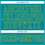 Custom Name and Number Pullover Hoodie with Aqua Gold 3D Pattern Sports Design - Personalized Stitched Sweatshirt Personalized