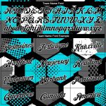 Custom Name and Number Sports Hoodie - Personalized Aqua Black-White 3D Pattern Pullover Sweatshirt Personalized Stitched
