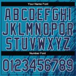 Custom Name Number Sports Hoodie with 3D Pattern Personalized Aqua Navy-White Pullover Sweatshirt Personalized Stitched Aqua