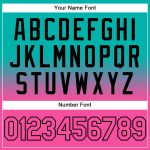 Custom Team Hoodie with Personalized Name and Number in Aqua Pink Black Fade - Fashion Sports Pullover Sweatshirt Personalized