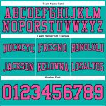 Custom Name and Number Football Hoodie Sweatshirt - Personalized Aqua Pink Black Team Pullover Personalized Stitched Aqua