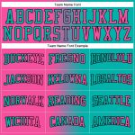 Custom Name and Number Aqua Pink-Black Gradient Sports Hoodie Pullover Sweatshirt - Personalized Team Apparel Personalized