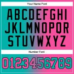 Custom Name and Number Aqua Pink-Black Gradient Sports Hoodie Pullover Sweatshirt - Personalized Team Apparel Personalized