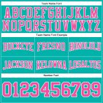 Custom Name Number Pullover Hoodie Aqua Pink White Football Sweatshirt - Personalized Stitched Team Apparel Personalized