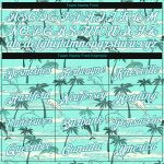 Custom Name and Number Hawaii Palm Trees Pullover Hoodie with 3D Stitched Aqua White Design - Personalized Sports Sweatshirt
