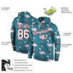 Custom Team Name Number 3D Sweatshirt Hoodie Personalized Aqua Red Christmas Pullover Personalized Stitched Aqua White-Red