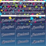 Autism Awareness Custom Name Number Stitched Hoodie Navy-White 3D Puzzle Piece Design Sports Sweatshirt Personalized Stitched