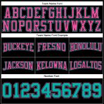 Custom Black Aqua-Pink Football Hoodie with Stitched Name & Number Personalized Pullover Sweatshirt Personalized Stitched