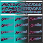Custom Name and Number Personalized Aqua-Pink Gradient Sports Hoodie Pullover Sweatshirt - Stitched Black Fashion Personalized