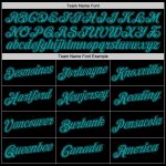 Custom Personalized Team Hoodie with Stitched Name & Number - Black Aqua Sports Pullover Sweatshirt Personalized Stitched