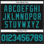 Custom Personalized Team Hoodie with Stitched Name & Number - Black Aqua Sports Pullover Sweatshirt Personalized Stitched