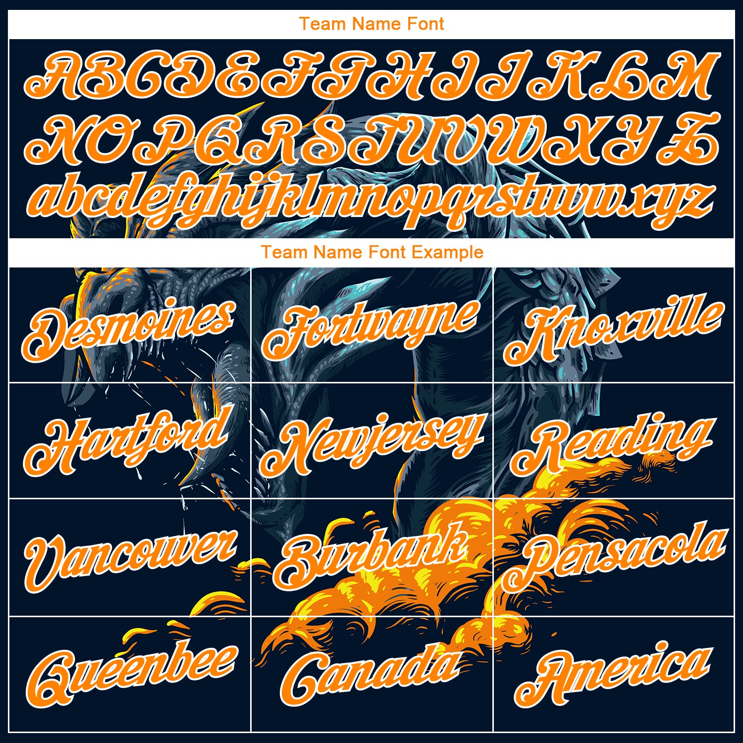 Personalized Stitched Black Bay Orange-White 3D Pattern Design Fire Dragon Sports Pullover Sweatshirt Hoodie Team Custom Name and Number Custom Fire Dragon Hoodie - Personalized Black Bay Orange-White 3D Pattern Pullover Sweatshirt with Team Name and Number - Image 3