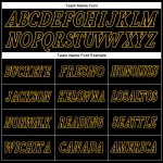 Personalized Black Gold Sports Hoodie Sweatshirt Pullover - Stitched Style Personalized Stitched Black Black-Gold Sports