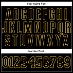 Personalized Black Gold Sports Hoodie Sweatshirt Pullover - Stitched Style Personalized Stitched Black Black-Gold Sports
