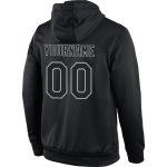 Personalized Black Gray Sports Hoodie Stitched Pullover Sweatshirt for Men and Women Personalized Stitched Black Black-Gray