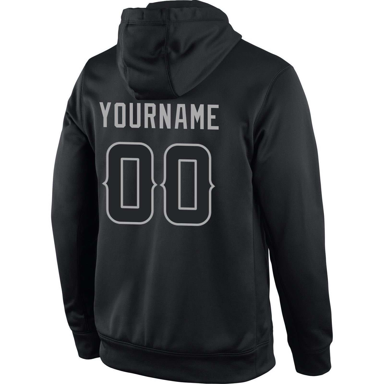Personalized Stitched Black Black-Gray Sports Pullover Sweatshirt Hoodie Team Custom Name and Number Custom Name & Number Black-Gray Sports Hoodie Sweatshirt Pullover - Personalized Stitched Team Apparel Personalized Stitched - Image 3