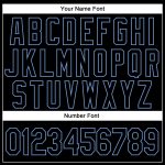 Custom Name & Number Personalized 3D Butterfly Sports Hoodie, Black & Light Blue Stitched Pullover Sweatshirt Personalized