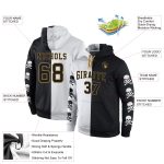 Custom Name Number 3D Skull Hoodie Black Old Gold Sports Sweatshirt Pullover Fashion Personalized Stitched Black Black-Old