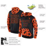 Personalized Black-Orange Sports Hoodie Sweatshirt - Stitched Pullover Design Personalized Stitched Black Black-Orange Sports