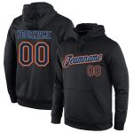 Custom Name Number Pullover Hoodie Black-Orange Sports Sweatshirt Personalized Stitched Team Design Personalized Stitched