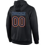 Custom Name Number Pullover Hoodie Black-Orange Sports Sweatshirt Personalized Stitched Team Design Personalized Stitched