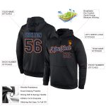 Custom Name Number Pullover Hoodie Black-Orange Sports Sweatshirt Personalized Stitched Team Design Personalized Stitched