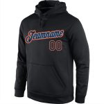 Custom Name Number Pullover Hoodie Black-Orange Sports Sweatshirt Personalized Stitched Team Design Personalized Stitched