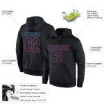 Custom Team Hoodie Personalized Pullover Sweatshirt with Name & Number, Black-Powder Blue Stitched Sports Apparel Personalized