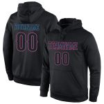Custom Team Hoodie Personalized Pullover Sweatshirt with Name & Number, Black-Powder Blue Stitched Sports Apparel Personalized
