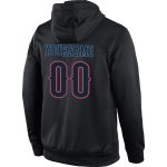 Custom Team Hoodie Personalized Pullover Sweatshirt with Name & Number, Black-Powder Blue Stitched Sports Apparel Personalized