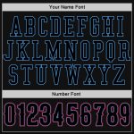 Custom Team Hoodie Personalized Pullover Sweatshirt with Name & Number, Black-Powder Blue Stitched Sports Apparel Personalized