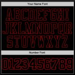 Personalized Black Red Sports Hoodie Pullover Sweatshirt - Stitched Design Personalized Stitched Black Black-Red Sports Pullover
