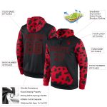 Personalized Black Red Sports Hoodie Pullover Sweatshirt - Stitched Design Personalized Stitched Black Black-Red Sports Pullover
