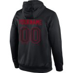 Custom Name Number Personalized Sports Hoodie Black-Red Stitched Pullover Sweatshirt for Team Personalized Stitched Black