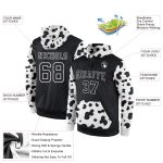 Custom Black-White Sports Hoodie with Personalized Team Name and Number - Stitched Pullover Sweatshirt Personalized Stitched