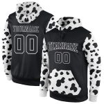 Custom Black-White Sports Hoodie with Personalized Team Name and Number - Stitched Pullover Sweatshirt Personalized Stitched