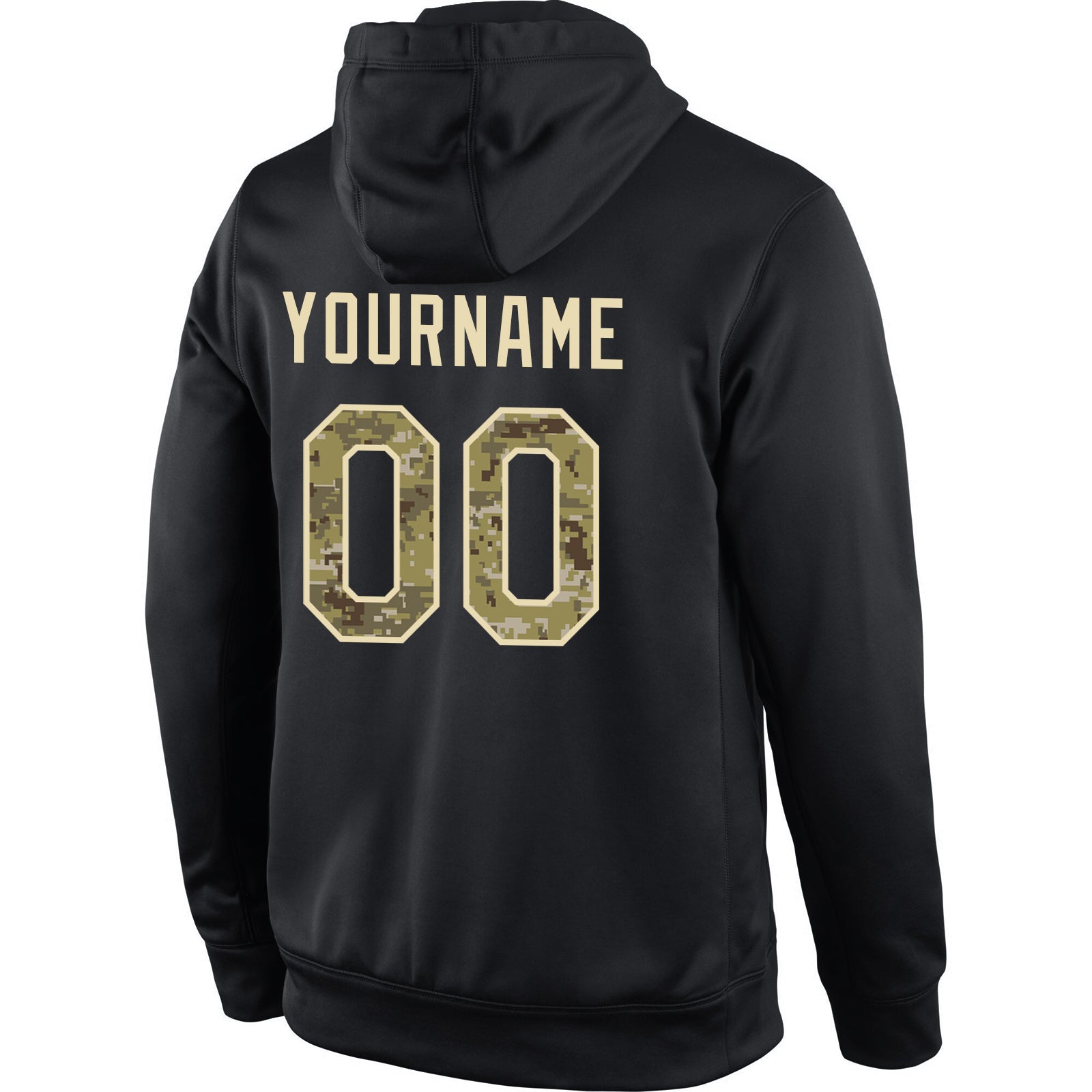 Personalized Stitched Black Camo-Cream Sports Pullover Sweatshirt Hoodie Team Custom Name and Number Custom Team Name Number Pullover Hoodie Black Camo-Cream Stitched Sports Sweatshirt Personalized Stitched Black Camo-Cream - Image 3
