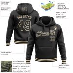 Custom Name Number Sports Hoodie Pullover Sweatshirt - Personalized Stitched Black Cream Team Apparel Personalized Stitched