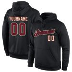 Personalized Black Crimson-Cream Sports Hoodie Sweatshirt - Stitched Pullover Personalized Stitched Black Crimson-Cream Sports