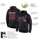 Personalized Black Crimson-Cream Sports Hoodie Sweatshirt - Stitched Pullover Personalized Stitched Black Crimson-Cream Sports