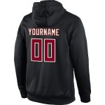 Custom Name Number Black Crimson-Cream Sports Hoodie Pullover Sweatshirt - Personalized Team Apparel Personalized Stitched