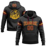 Custom Football Hoodie Black Crimson Gold with Stitched Name and Number - Personalized Pullover Sweatshirt Personalized Stitched