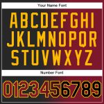 Custom Stitched Sports Hoodie Black Crimson-Gold Gradient with Name & Number | Personalized Pullover Sweatshirt Personalized