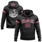 Custom Name Number Football Hoodie Pullover Sweatshirt Black Crimson White - Personalized Team Apparel Personalized Stitched