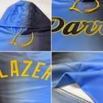 Custom Name Number Sports Hoodie Sweatshirt Personalized Stitched Black Electric Blue Gold Gradient Fashion Pullover Personalized