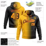 Custom Name Number Black Gold Orange Gradient Sports Hoodie Sweatshirt Pullover Fashion Team Personalized Stitched Personalized