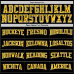 Custom Name and Number Sports Hoodie - Personalized Black Gold Pinstripe Pullover Sweatshirt Personalized Stitched Black