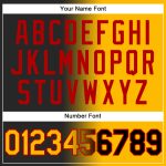 Custom Sports Hoodie with Stitched Name & Number - Black Gold-Red Gradient Pullover Sweatshirt Personalized Stitched Black